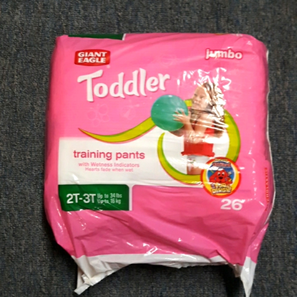 Toddler training pants diapers 2T to 3T new package of 26